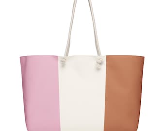 Neapolitan Ice Cream Weekender Bag: Spun Polyester Tote