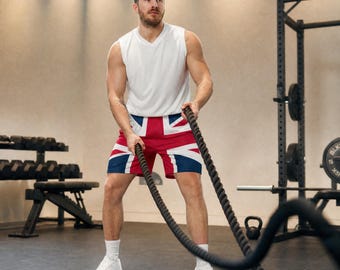 Union Jack Shorts with Pockets | Athletic Mesh Fabric | British Flag Shorts