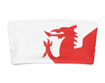 Flag of Wales Bandeau Bikini Top | Welsh Flag Bikini | Red Dragon