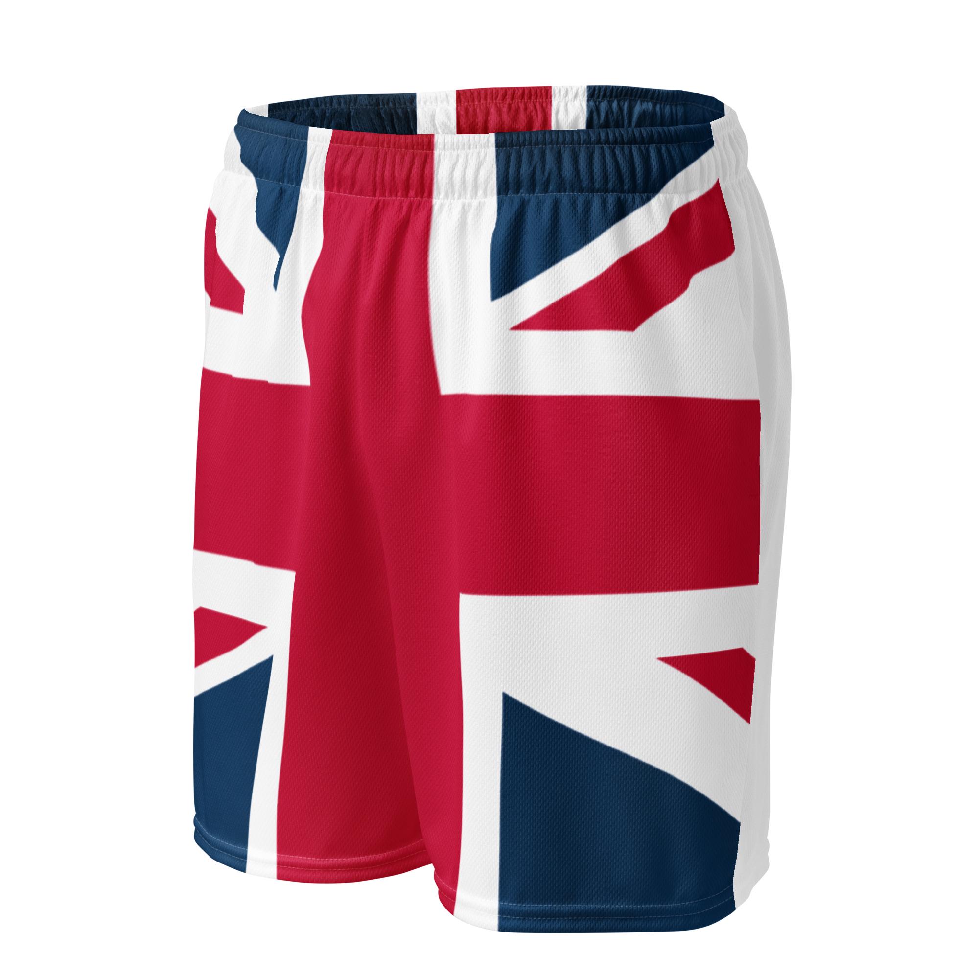Union Jack Shorts With Pockets | Athletic Mesh Fabric | British 
