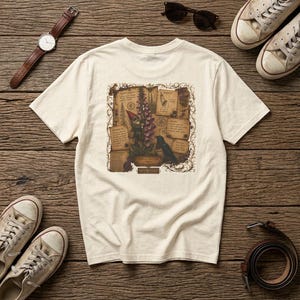 Journal of the Forgotten Botanist Foxglove Specimen T-Shirt | Field Notes, Pressed Flowers