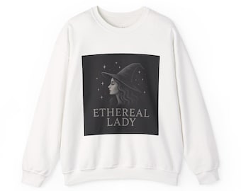 Ethereal Lady Hexe Illustration Sweatshirt | witchy ästhetik, mond sterne