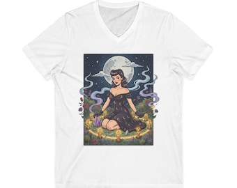 Moonlight Sitting Tee | Witchy Night Illustration