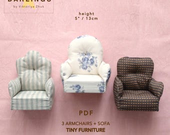 Mini patrons de couture de meubles pour maison de poupée (mini chéris) PDF