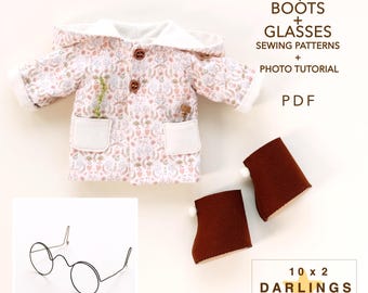 Coat, Boots, Glasses. Sewing patterns with photo instructions PDF