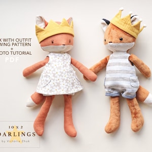 Fox in romper sewing pattern and instructions printable PDF