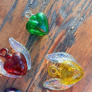 Glass blown hearts - light catchers/ decor