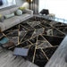 Black Gold Marble Modern Luxury Geometric Mats for Living Room Bedroom Large Area | Rugs | Home Floor Mat 