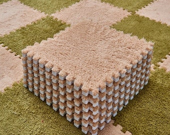 Fluffy Foldable Anti-Skid Carpet Tiles for Living Room Bedroom Large Area| Rugs | Carpet | Home Floor Mat