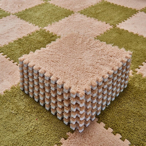 Fluffy Foldable Anti-Skid Carpet Tiles for Living Room Bedroom Large Area| Rugs | Carpet | Home Floor Mat