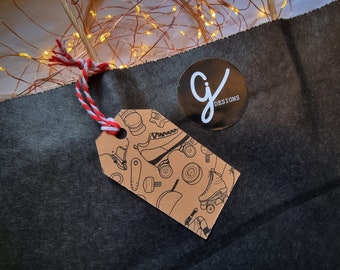 Geschenketiketten - Kraft tags - recycelte Anhänger - Weihnachtsgeschenke