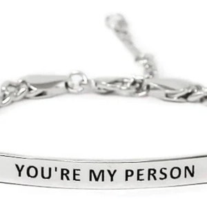 YOUR MY PERSON- Inspiration Affirmation 7&#39;&#39; Chain Link Bracelet Lobster Claw Closure-Gold Or Silver
