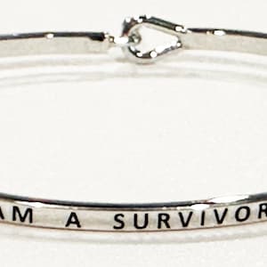 I am a Survivor- Inspiration Affirmation 8'' Bangle-Gold Or Silver