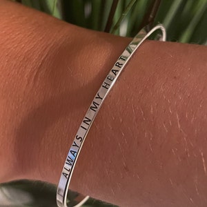 Always In My Heart -Bangle Bracelet- 8&#39;&#39; Gold Or Silver