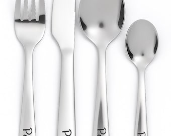 Ensemble de couverts personnalisés pour enfants de 3 à 10 ans, fourchettes, cuillère, couteau pour tout-petit, cadeau pour garçon fille pour son anniversaire de Noël
