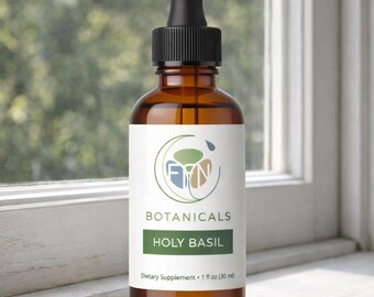 Organic Holy Basil Tulsi Tincture, Herbal Extract (1 fl oz)