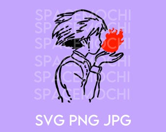 Sophie und Calcifer SVG, PNG, JPG | Anime Zeichen | Cricut-Datei | Silhouette