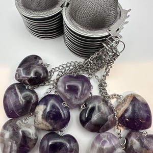 Chevron Amethyst Heart Tea Infuser – Stainless Steel Loose Leaf Strainer