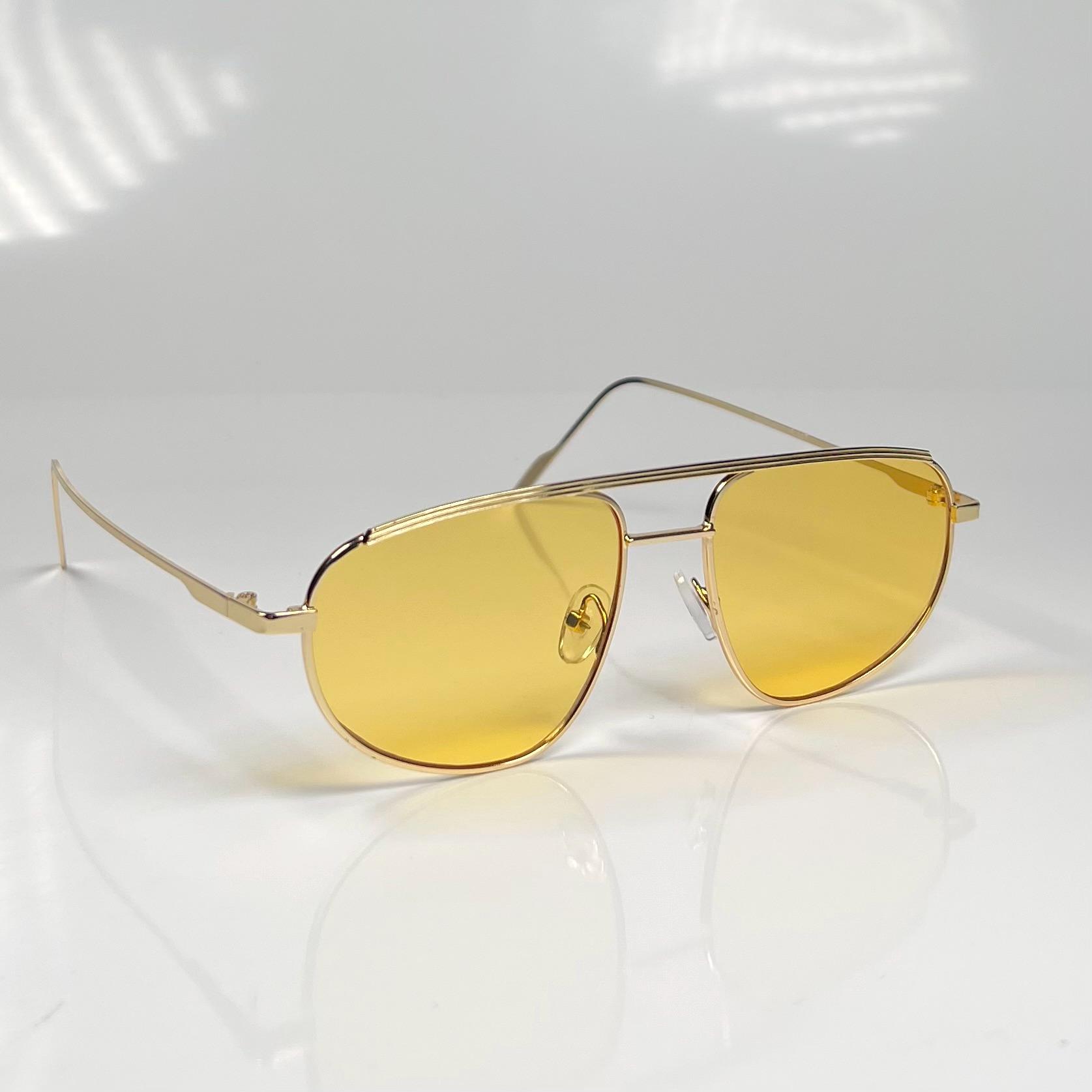 Vintage Yellow Aviator Sunglasses - Etsy