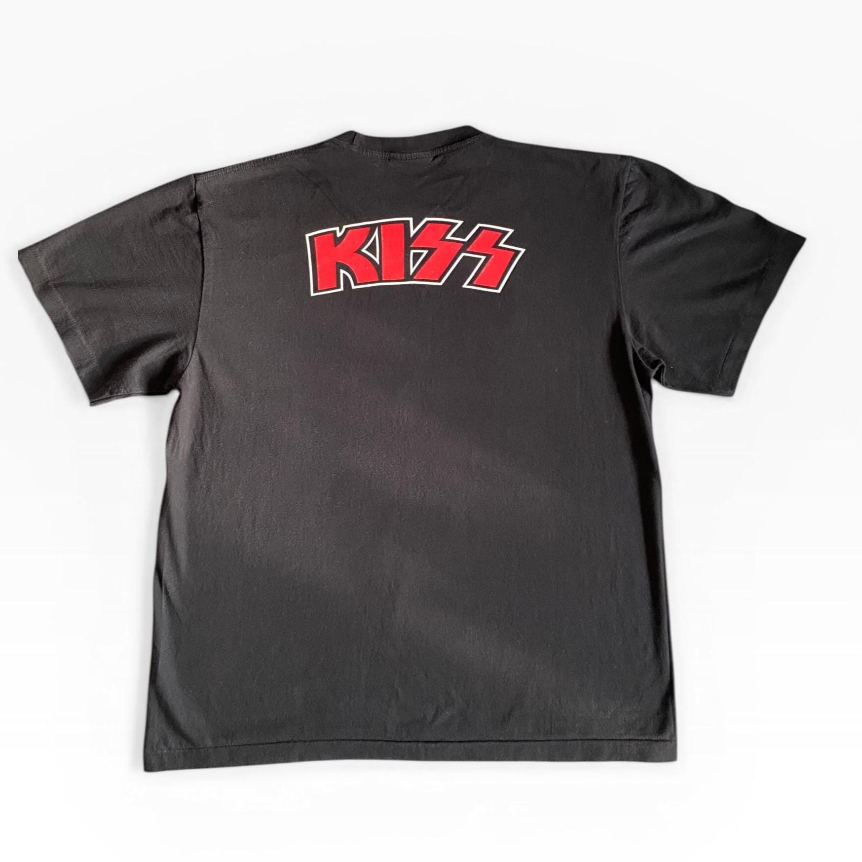Vintage Kiss Band T Shirt Gene Simmons Face Graphic Black Rock Tee