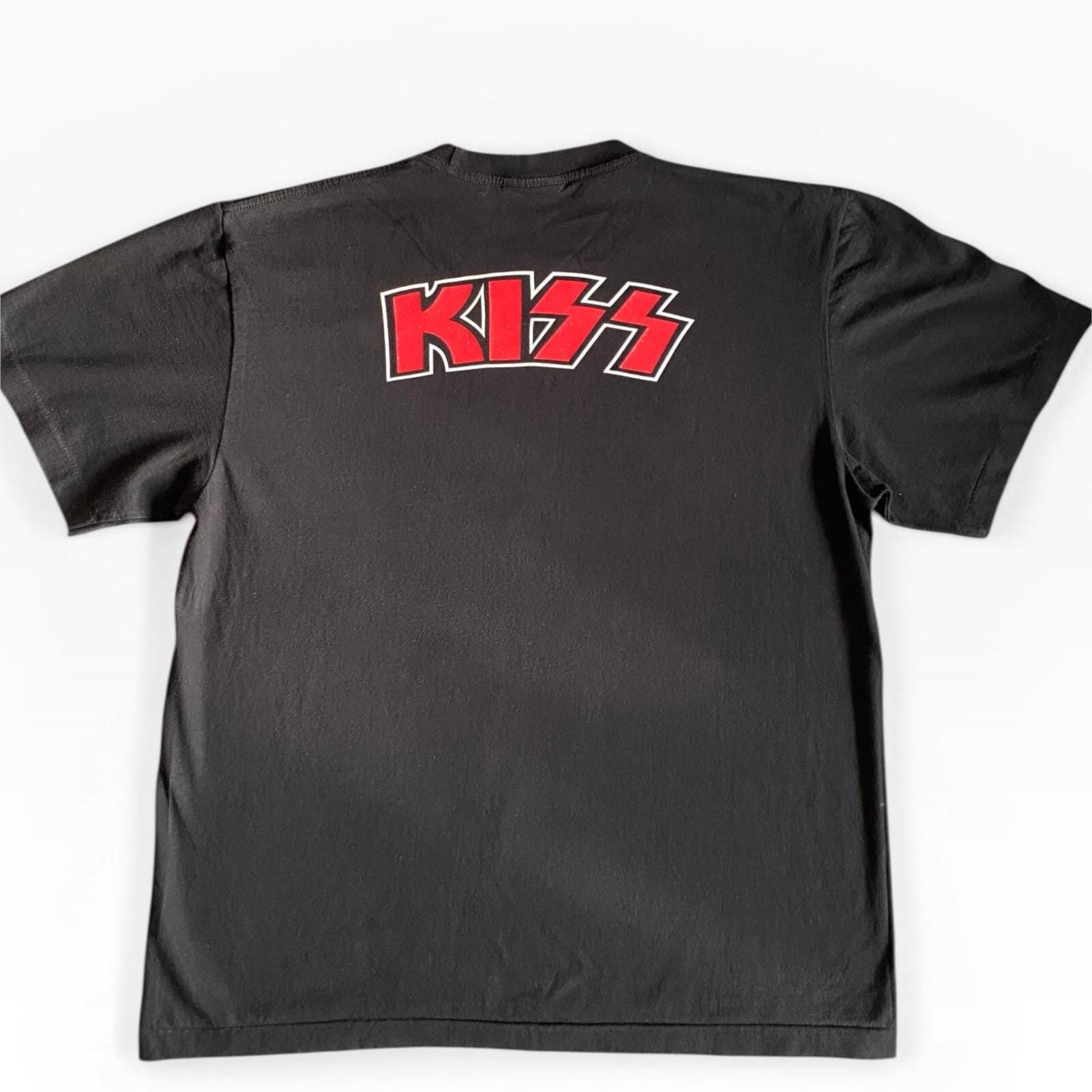 Vintage Kiss Band T Shirt Gene Simmons Face Graphic Black Rock Tee