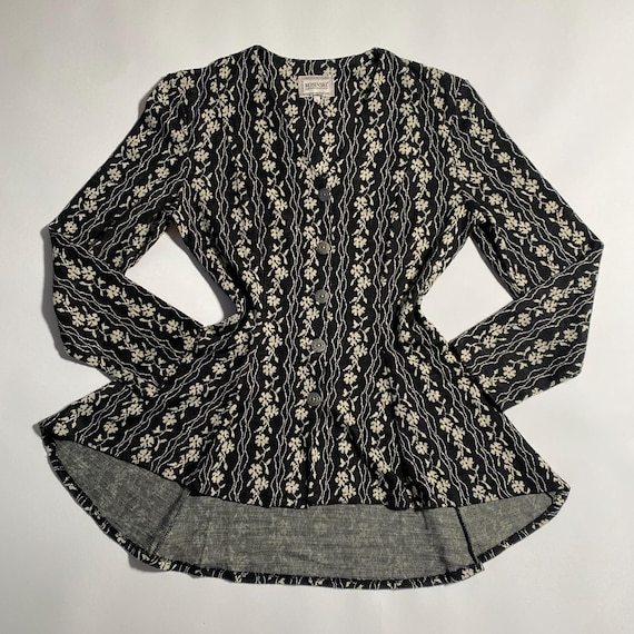 Vintage 90s Asymmetric Knit Cardigan Made in England Size M Long Back Sweater Minimalist Grunge Style Soft Knit Top