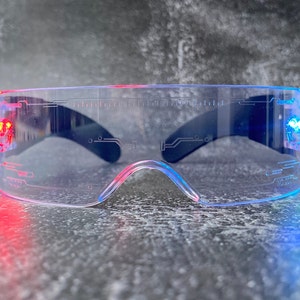 LED-cyberpunkvizier: futuristische rave-bril, cosplaymode