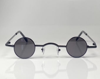 Black Goth Steampunk Sunglasses 1910s Small Victorian Vampire Shades Black Metal Frame Cyberpunk Industrial Dracula Sunglass Christmas Gift