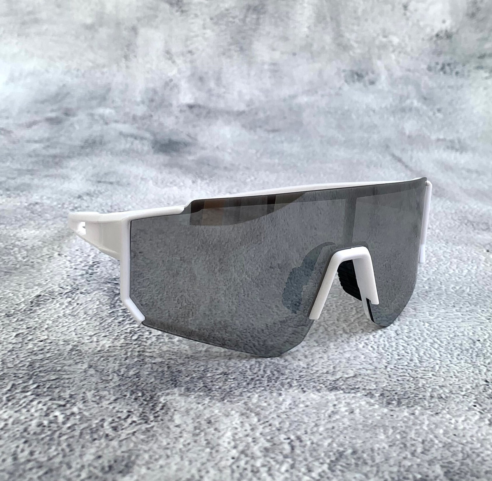 Mirrored Vintage 80s Aviator Sunglasses White Frame Cyberpunk Rave