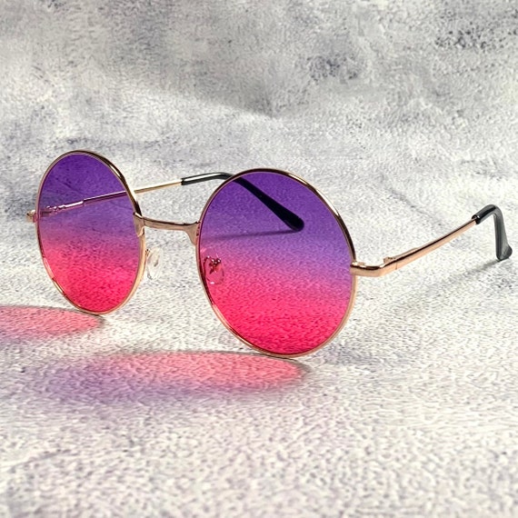DEADSTOCK Authentic Vintage Lucite Circle Hippie Sunglasses AWESWOME AND UNIQUE Round Hippie Sunglasses 70 main image 2