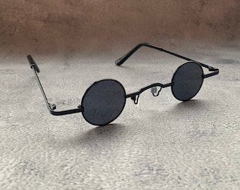 Schwarze Goth Steampunk Sonnenbrille 1910er Jahre Kleine Brillen Schwarz Metallrahmen Cyberpunk Industrielle Dracula Sonnenbrille Weihnachtsgeschenk