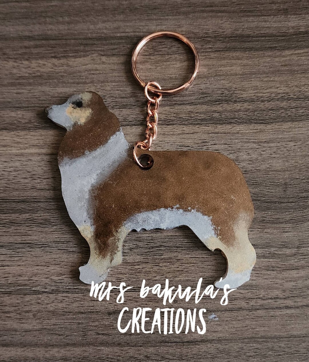 Australian Shepherd Keychain Etsy