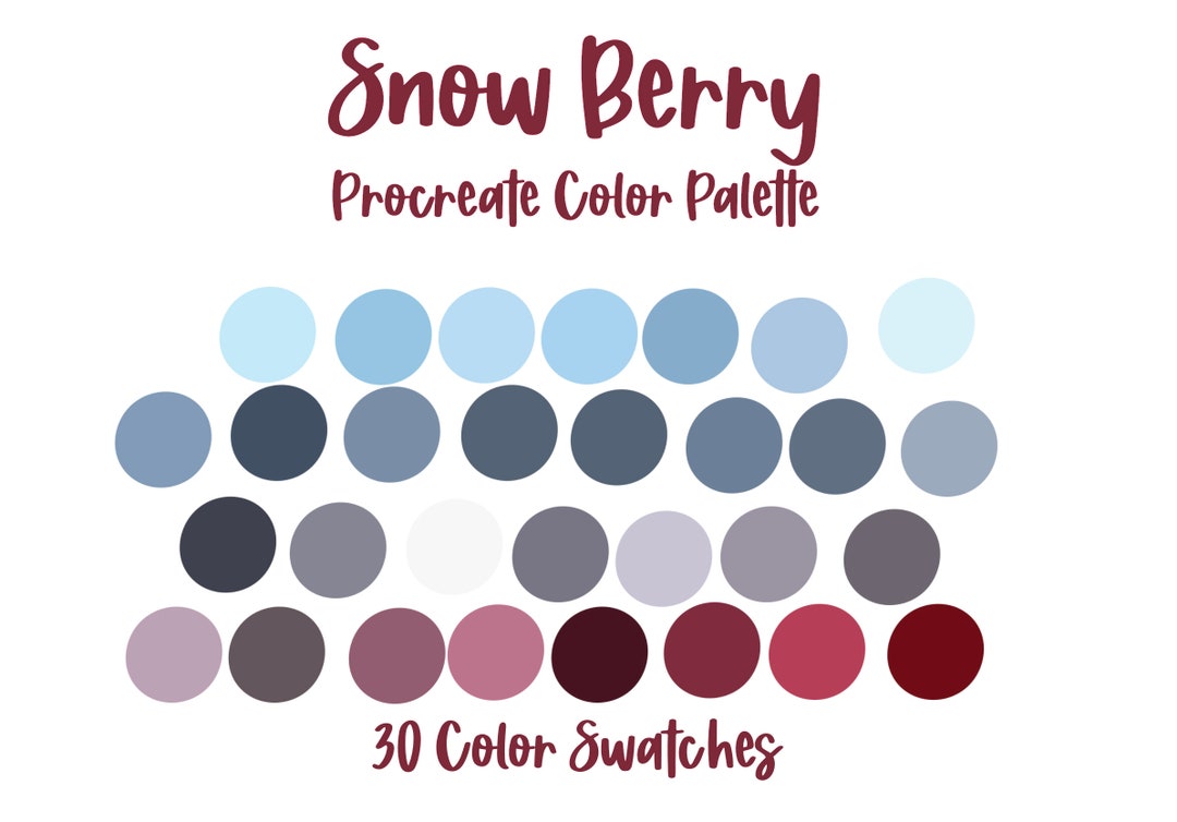Snow Berry Procreate Color Palette - Etsy New Zealand