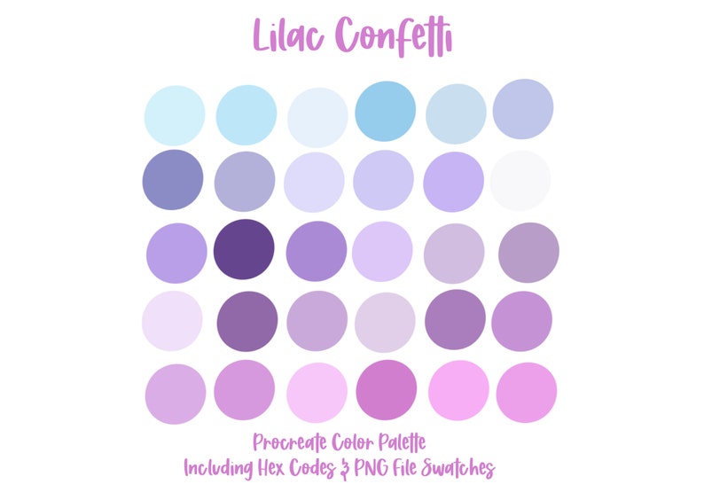 Lilac Confetti Procreate Color Palette Digital Color Palette Procreate ...