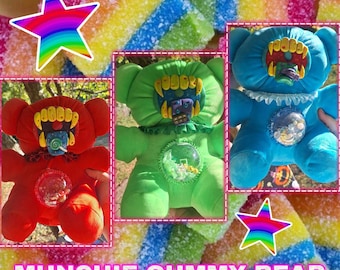 MUNCHIE GUMMY BEARS- halloween candy weirdcore oddcore clowncore y2k alternative clayfaceplush fidget autism fun gifts rainbow lgbtq
