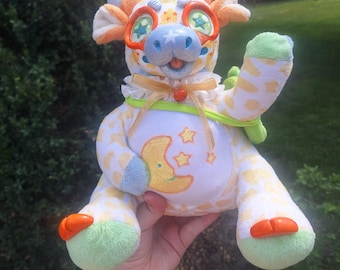 Goofy The Silly Giraffe!- clowncore kidcore kawaii handmade ooak plush art doll y2k alternative clayfaceplush oddcore weirdcore rainbow