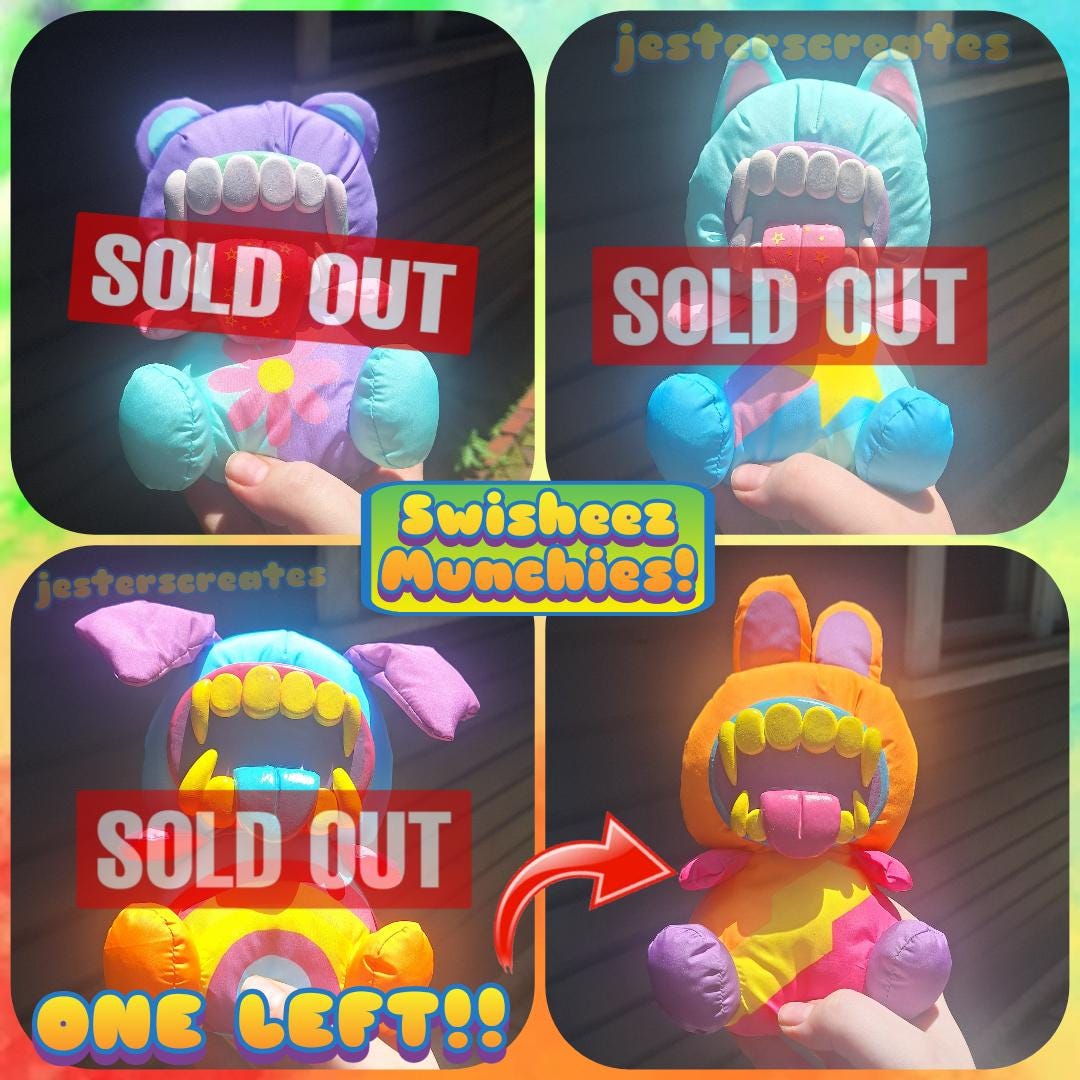 Select Each One! Swisheez Munchies, Clayfaceplush Oddcore Neoncore 80s 90s  Recycled Reused Thrifted Artdoll Plushie Handmade Kawaii - Etsy