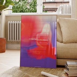 Selbstbestätigung Poster, Aura Poster, Funky Wand Dekor, Y2k Digitaldruck, Gradient Wand Kunst, ästhetische Kunst, 70er Retro Print, Mindful Quotes
