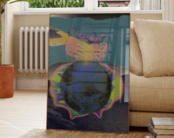 Retro 70s Psychedelic Art Print: Cosmic Trippy Wall Decor