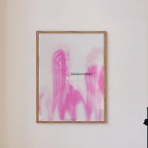 Affiche rose + blanc, oeuvre d'art murale abstraite, oeuvre d'art murale Aura, affiches abstraites, impressions abstraites, oeuvres d'art par Songs And The Spirits