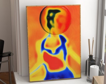 Psychedelic Aura Print: 70s Retro Wall Art (Digital Download)