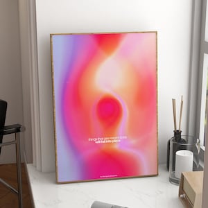 Lavender Aura Print: Minimalist Gradient Abstract Wall Art