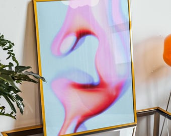 Abstract Gradient Art Print: Retro Aura Wall Decor