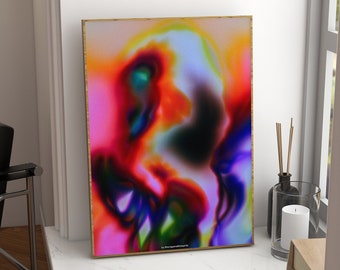 Abstract Gradient Art Print: Retro Aura Wall Decor