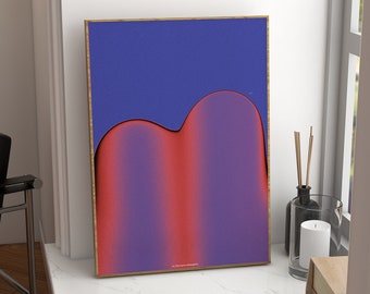 Retro Gradient Art Print: Abstract Aura Poster