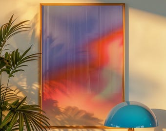 Abstract Gradient Art Print: Retro Aura Wall Decor