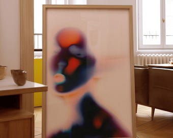 Retro 70s Gradient Print, Psychedelic Wall Art