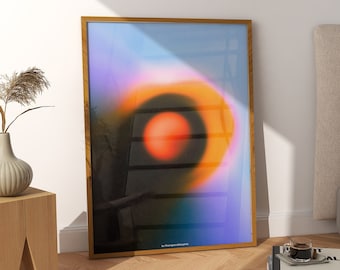 Astral Orb Konsttryck: Gradient Aura Poster (Digital Nedladdning)