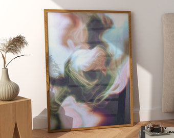 Abstract Aura Gradient Art Print: Retro Wall Decor