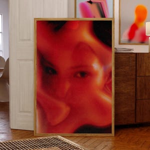 Trippy Orange Gradient Poster: 70s Psychedelic Wall Art (Digital Download)